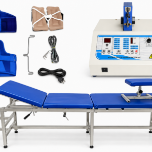Digital Cervical and Lumbar Traction Physiotherapy Machine with Treatment Table, Cervical Harness, Pelvic Belt and Accessories