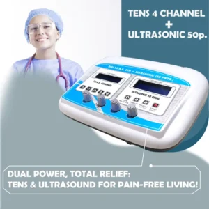 4-Ch TENS & Ultrasonic 50 Pro. LCD Therapy Device Pain Relief - Image 3