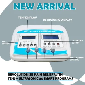 4-Ch TENS & Ultrasonic 50 Pro. LCD Therapy Device Pain Relief - Image 2