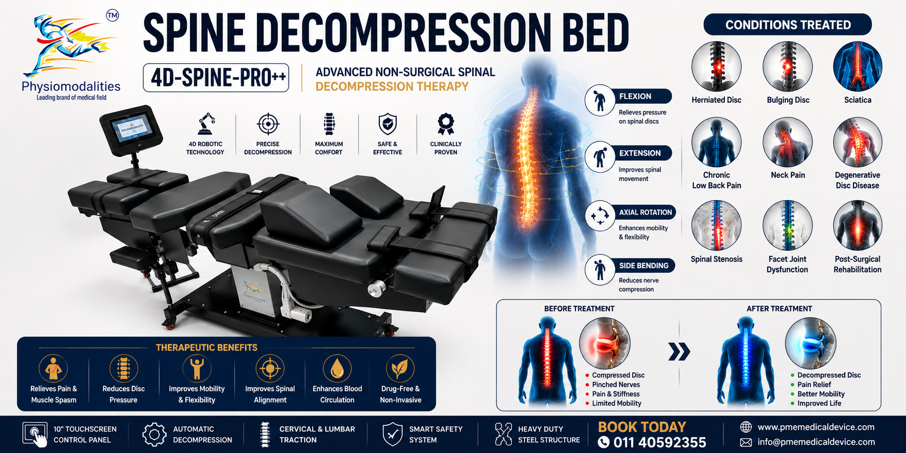 Robotic Spine Decompression Therapy unit | 4D Spine Pro PLUS Robotic Spine Decompression Therapy unit | 4D Spine Pro PLUS