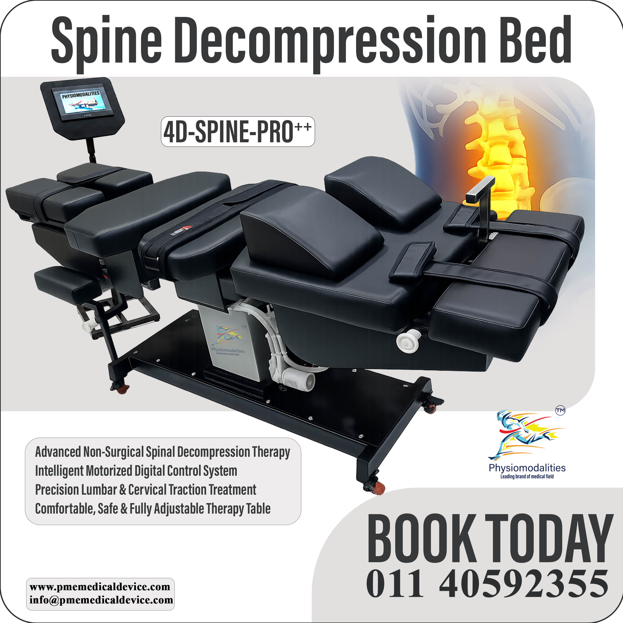 PHYSIOMODALITIES 4D Spine Pro System Decompression Bed