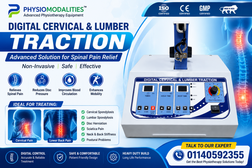 Digital Cervical & Lumbar Traction Therapy Machine for Neck and Back Pain Treatment 