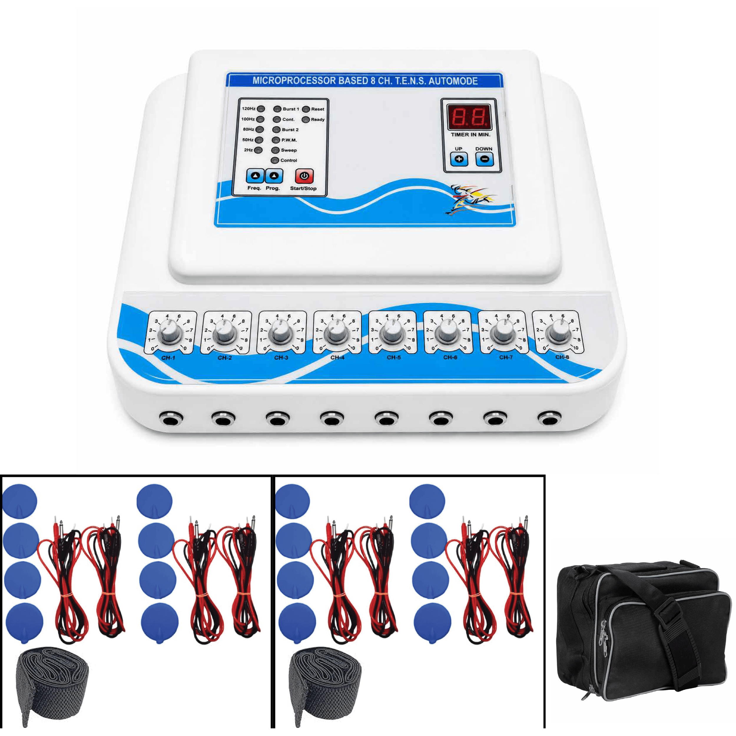 8-Channel TENS Physiotherapy Unit 8-Channel TENS Physiotherapy Unit by PHYSIOMODALITIES ENTERPRISES for professional physiotherapy and rehabilitation