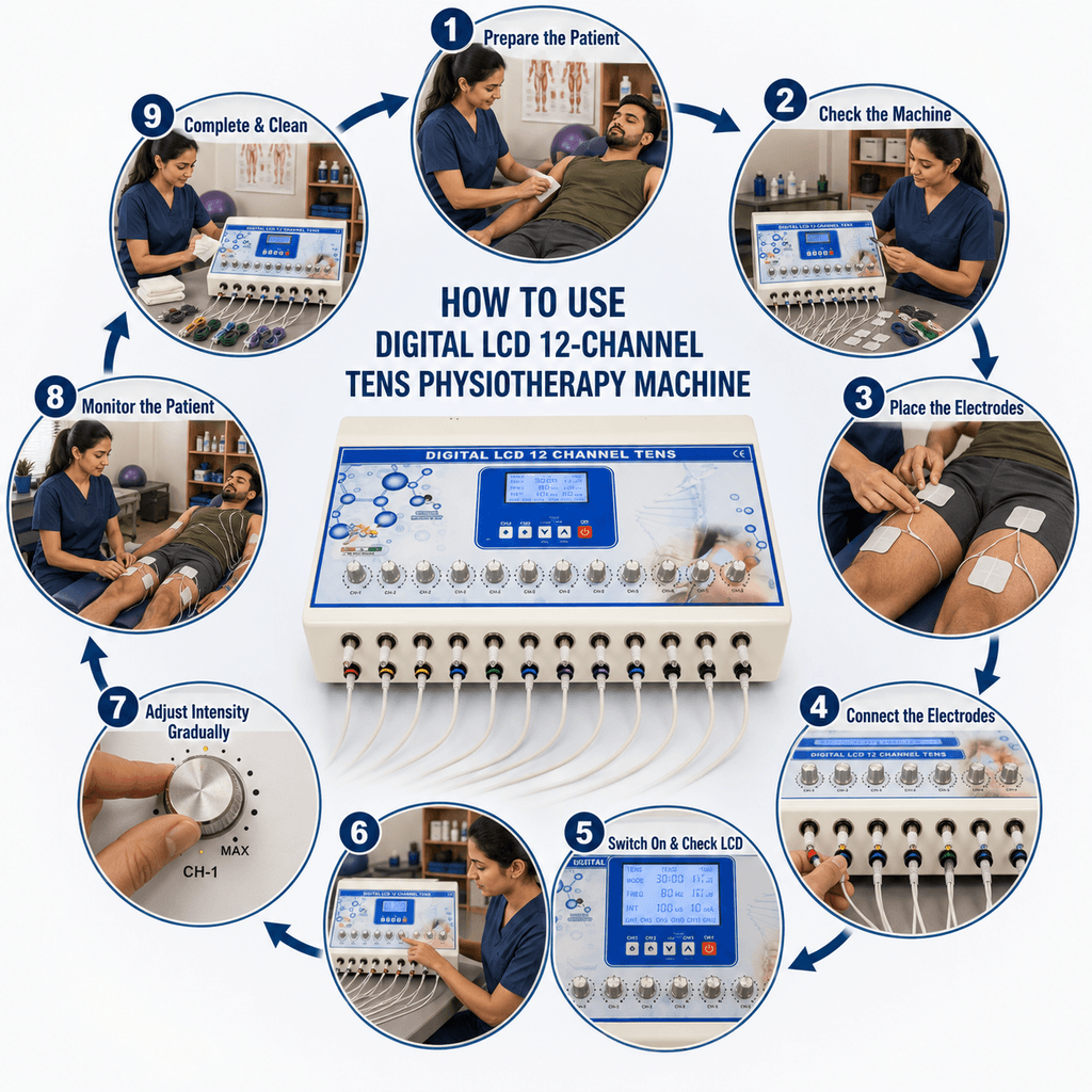 Digital LCD 12 Channel TENS Physiotherapy