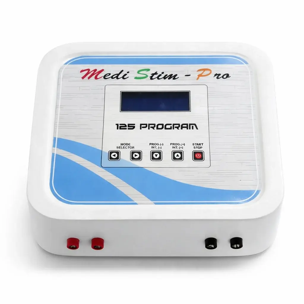 125 Program Physiotherapy Machine IFT MS TENS Medi Stim Pro 125 Program IFT MS TENS Physiotherapy Machine with digital display and therapy output ports