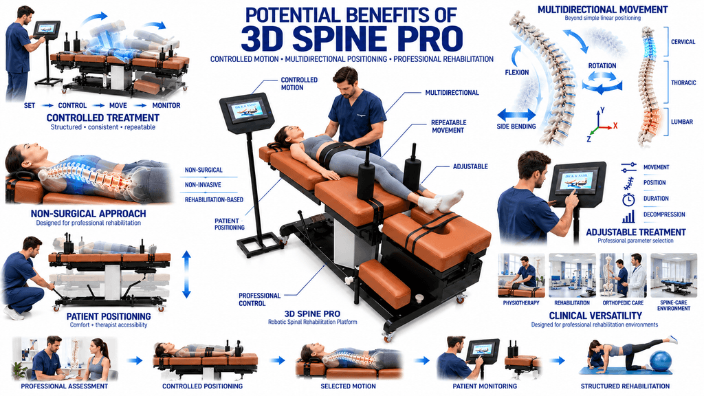 3D Spine Pro Decompression Therapy Machine 3D Spine Pro Robotic Spinal Decompression Therapy Machine with Multidirectional Movement and Controlled Rehabilitation