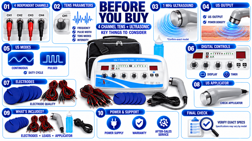 4 Channel TENS with Ultrasonic Physiotherapy Machine