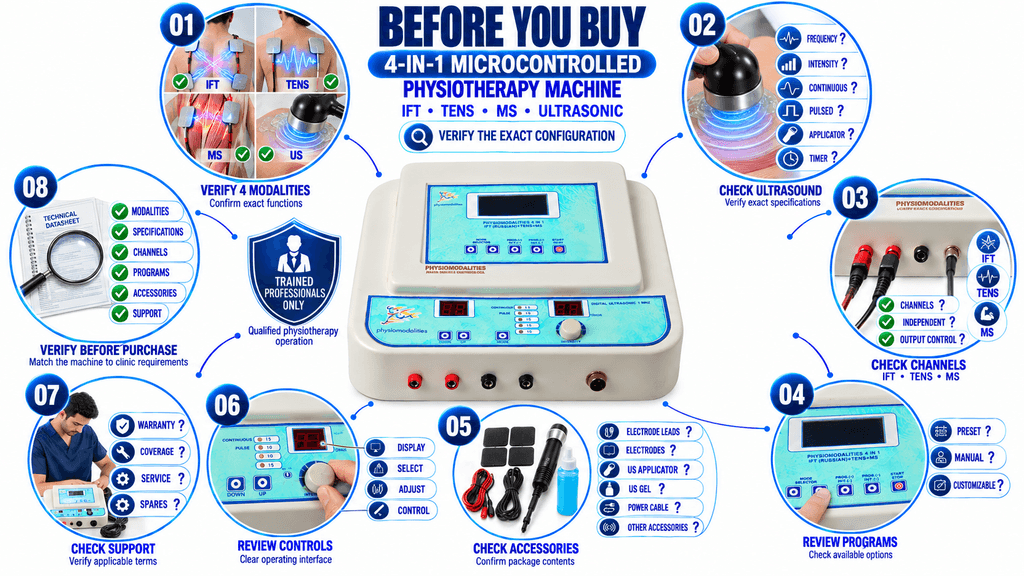 Before You Buy 4-in-1 Microcontrolled Physiotherapy Machine with IFT, TENS, MS and Ultrasonic Therapy