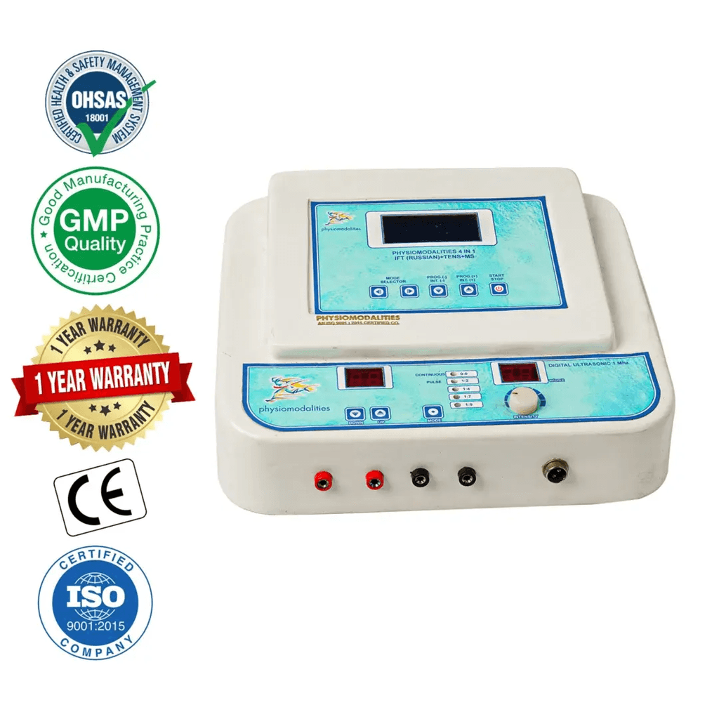 Microcontrolled 4-in-1 Physiotherapy Machine with IFT, TENS, MS and Ultrasonic Therapy