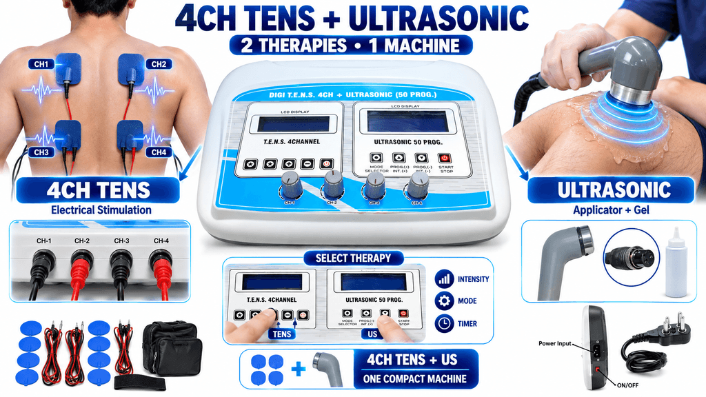4CH TENS + US Combo Machine 4CH TENS + US Combo Machine