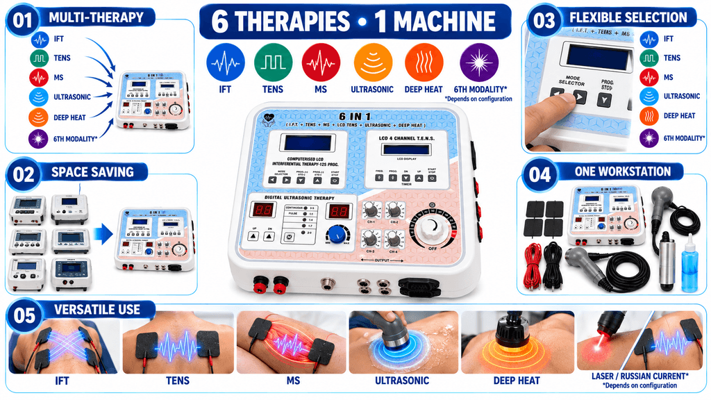 6-in-1 Physiotherapy Combination Machine 6-in-1 Physiotherapy Combination Machine