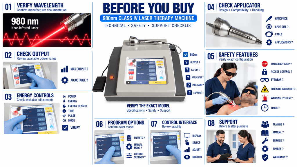 Before You Buy 980 nm Class IV Laser Therapy Machine – Technical, Safety, Applicator and Support Checklist