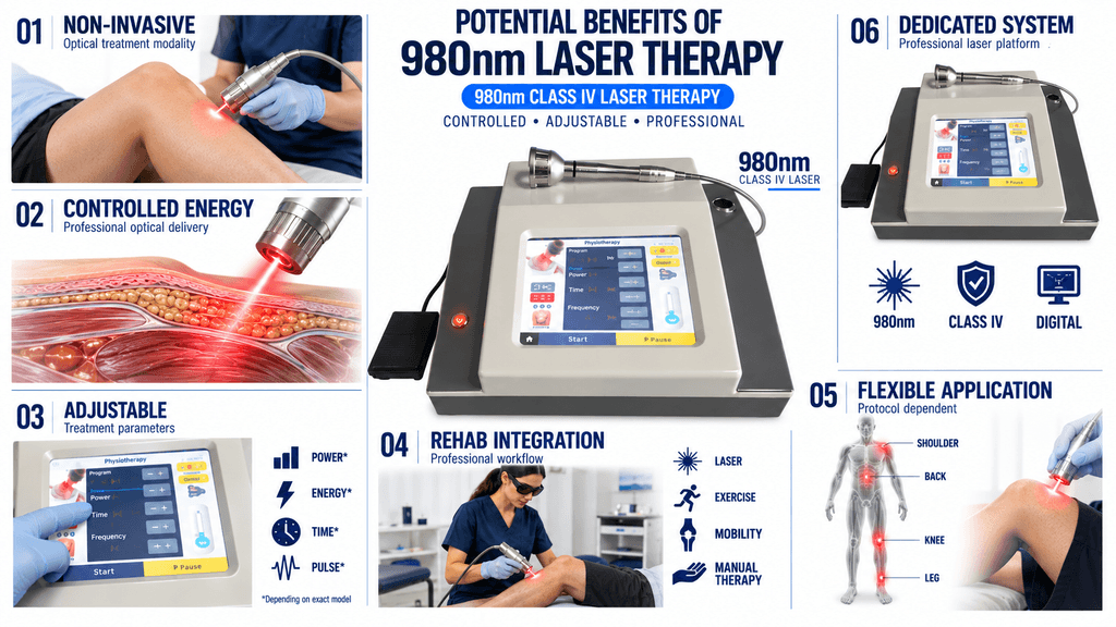 Potential Benefits of 980 nm Class IV Laser Therapy Machine with Adjustable Energy, Digital Controls and Professional Rehabilitation Use