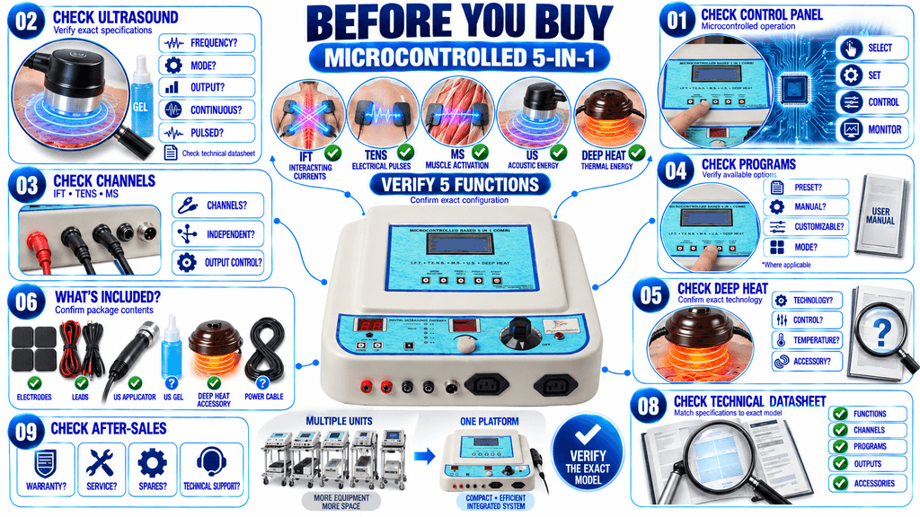 Microcontrolled 5-in-1 Physiotherapy Machine Microcontrolled 5-in-1 Physiotherapy Machine