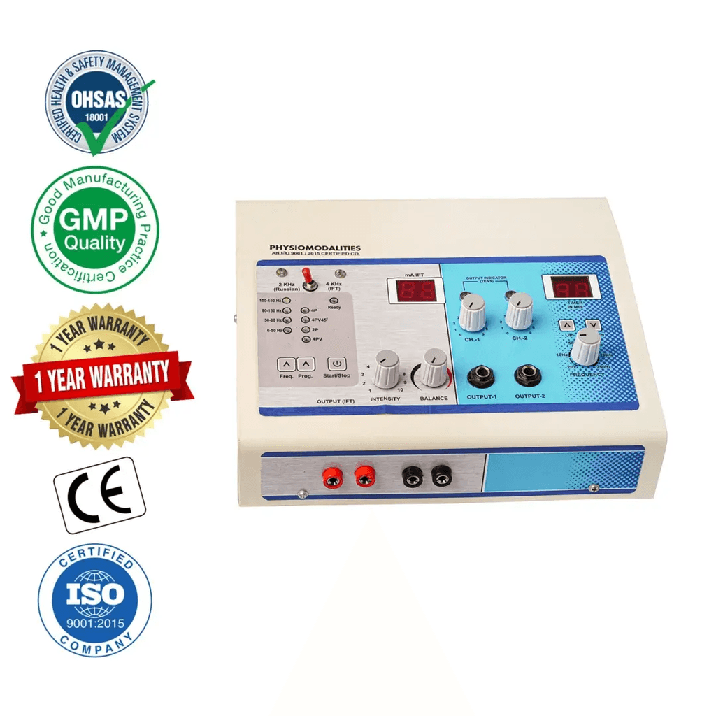 Digital IFT and TENS Combination Physiotherapy Machine with 2 Channel Output and Timer