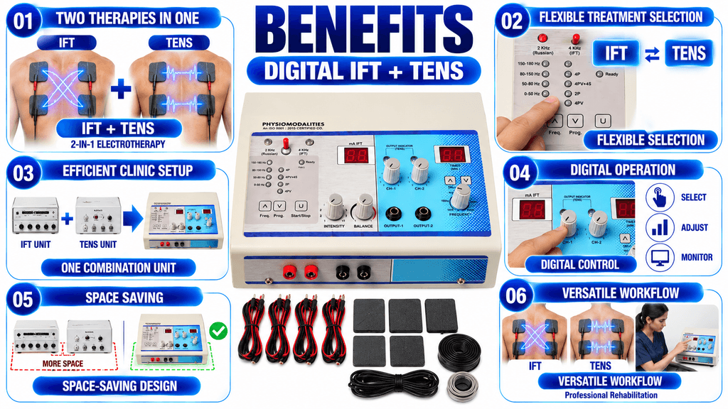 Digital IFT + TENS Combo Physiotherapy Machine