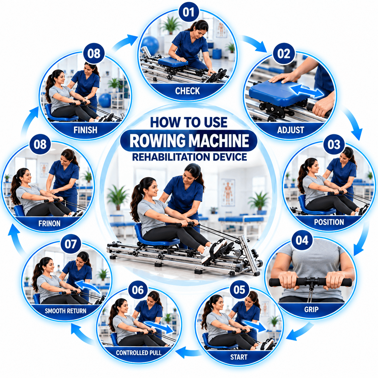Rowing Machine Rehabilitation Device Rowing Machine Rehabilitation Device