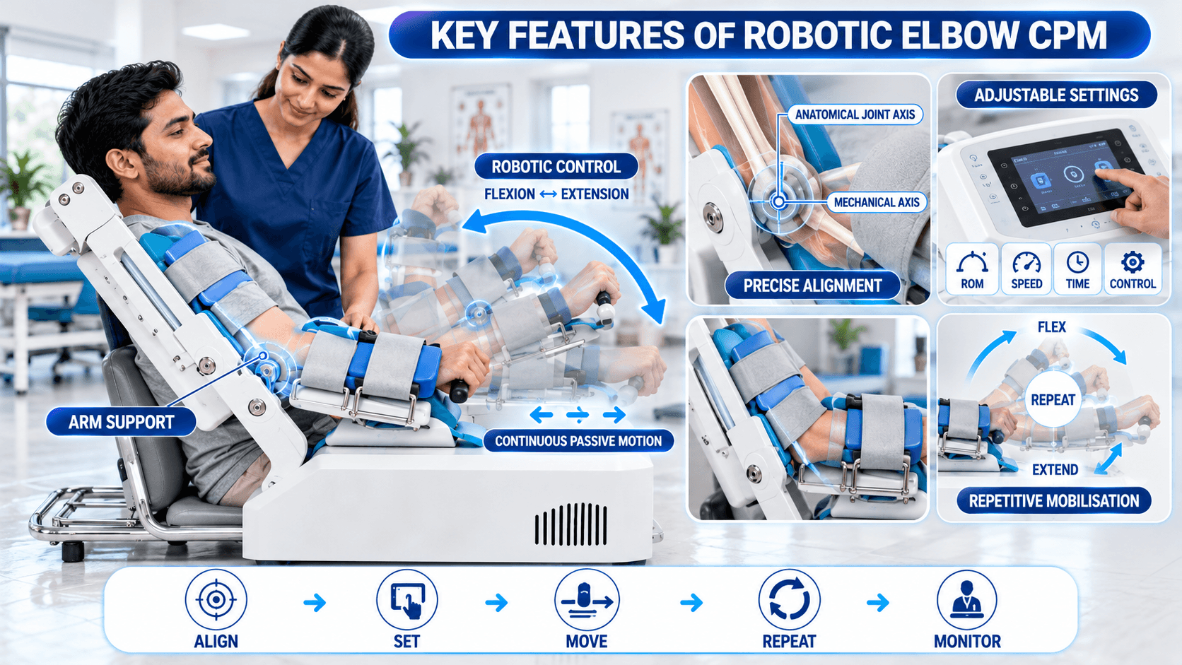 Robotic Elbow CPM Rehabilitation Machine
