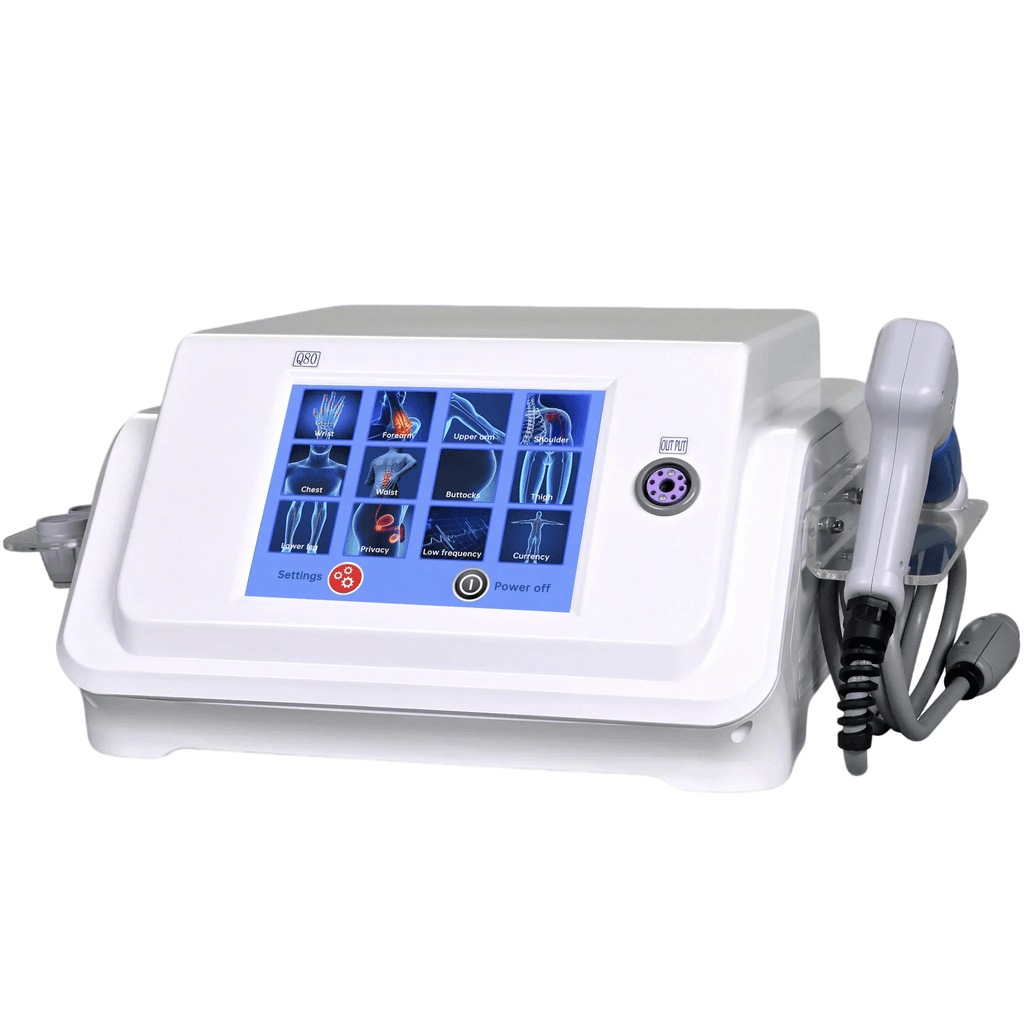 Advance Q80 Shockwave Physiotherapy Machine Q80 Physiotherapy Therapy Machine with Touchscreen and Multiple Treatment Applicators