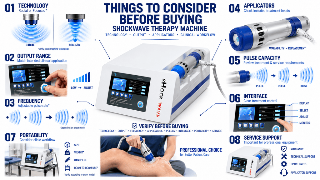Things to Consider Before Buying a Shockwave Therapy Machine – Technology, Output, Frequency and Applicators