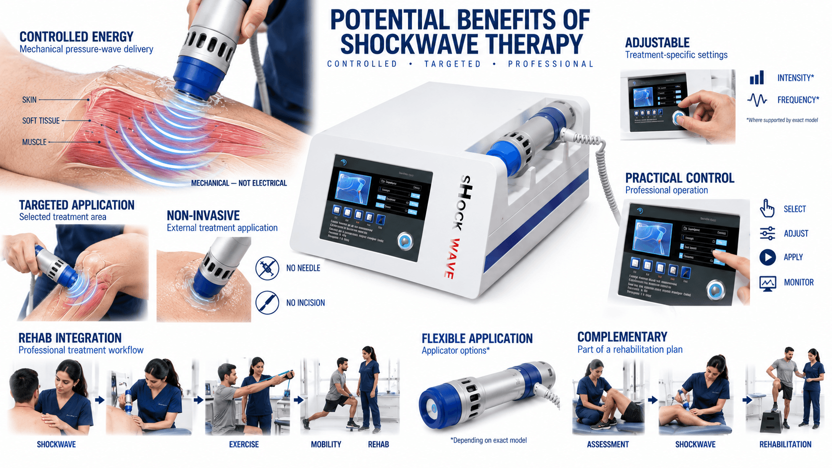 Shockwave Therapy Machine Potential Benefits with Controlled Pressure Waves, Adjustable Intensity and Rehabilitation Applications