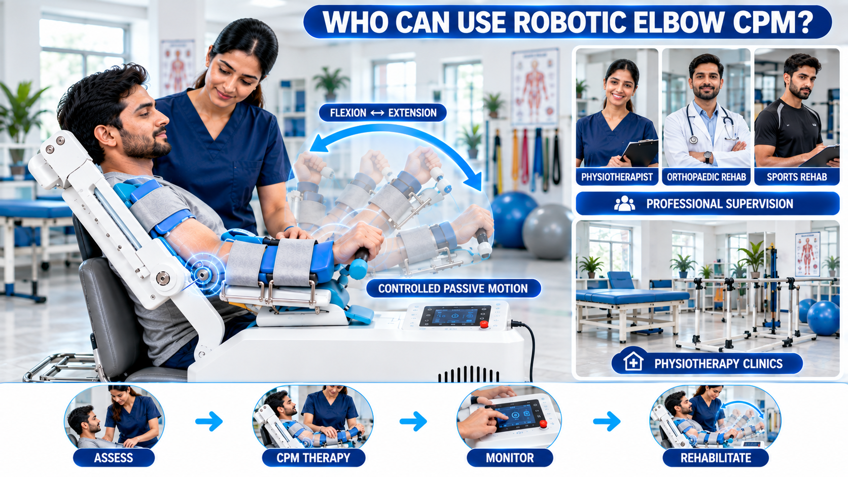 Robotic Elbow CPM Rehabilitation Machine