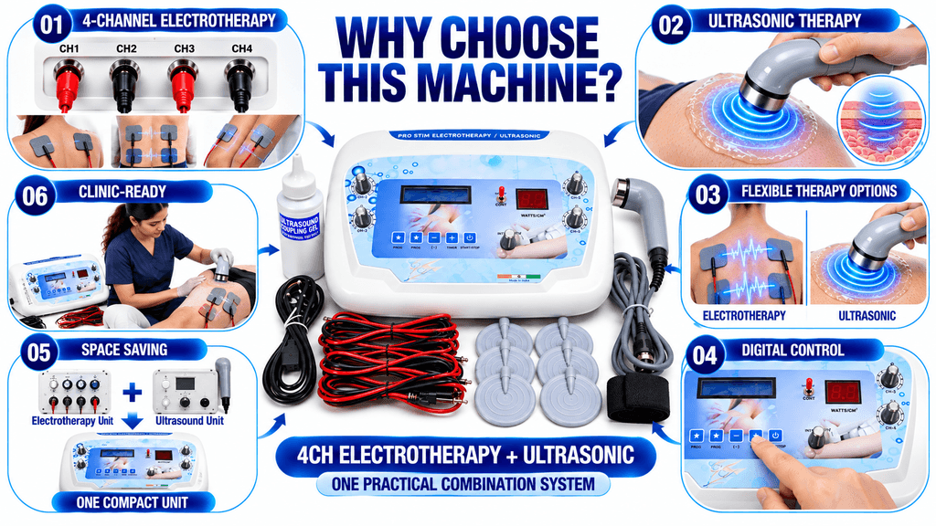 Why Choose 4 Channel Electrotherapy and Ultrasonic Physiotherapy Machine – Digital Combination Therapy System