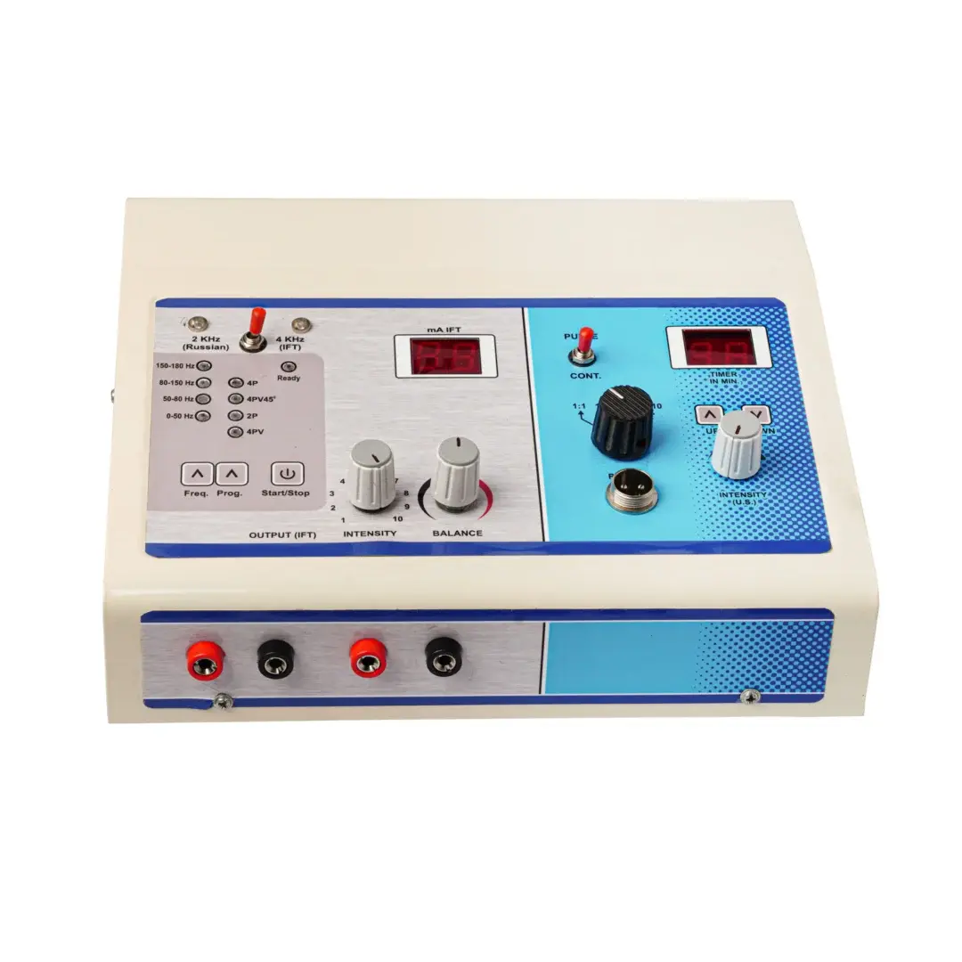 2-in-1 IFT + US Physiotherapy Machine 2-in-1 IFT + US Physiotherapy Machine for professional electrotherapy and Ultrasonic therapy.