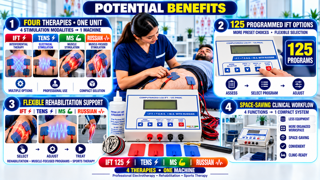 Digital IFT 125 Prog + TENS + MS + Russian Current Physiotherapy Machine