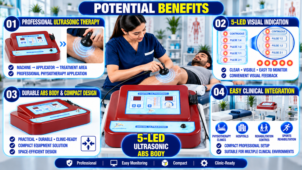 5-LED Ultrasonic Physiotherapy Machine – ABS Body 5-LED Ultrasonic Physiotherapy Machine – ABS Body