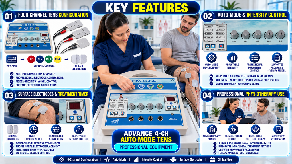 Advance 4-Ch Auto-Mode TENS Physiotherapy Machine