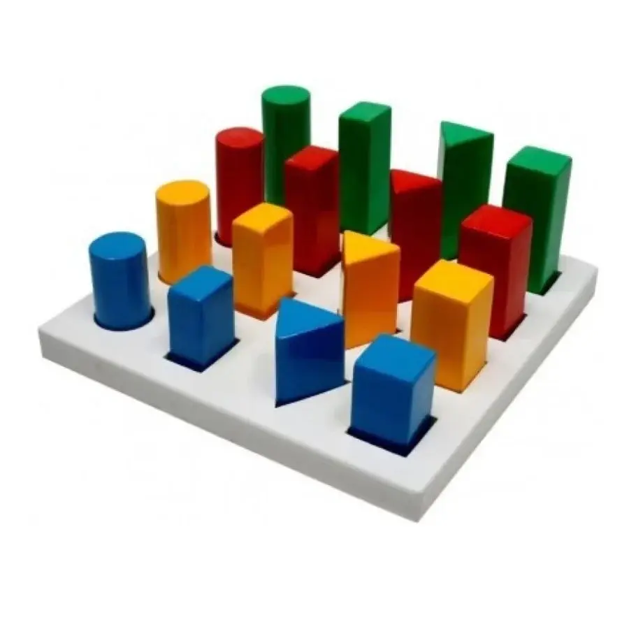 Geometric Peg Board Geometric Peg Board exercise for hand grip, finger dexterity, wrist movement, hand-eye coordination, and fine motor skill rehabilitation.