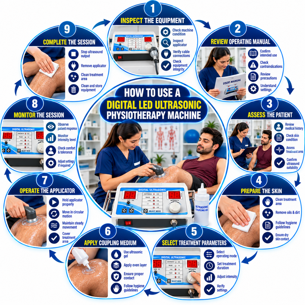 Digital LED Ultrasonic Physiotherapy Machine