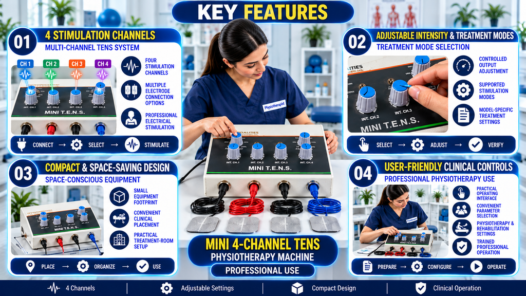 Mini 4-Channel TENS Physiotherapy Machine