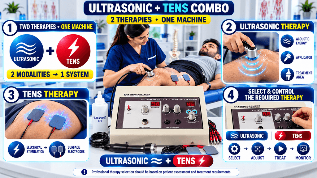Ultrasonic + TENS Combo Physiotherapy Machine